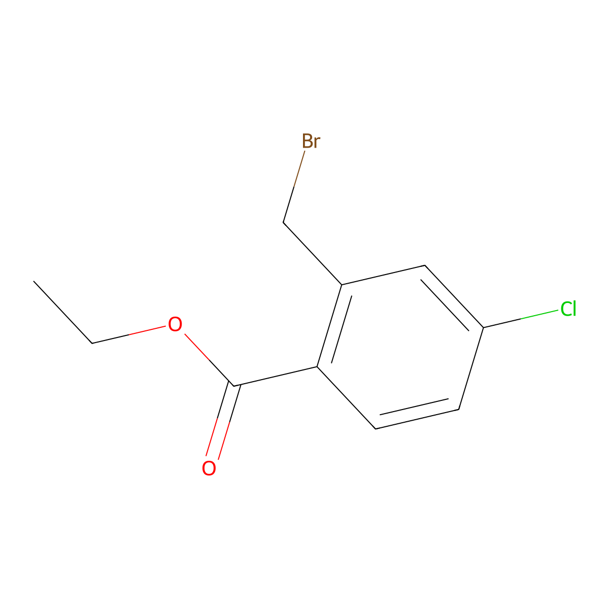 Ethyl 2-(bromomethyl)-4-chlorobenzoate molecular structure, CAS 15365-28-3