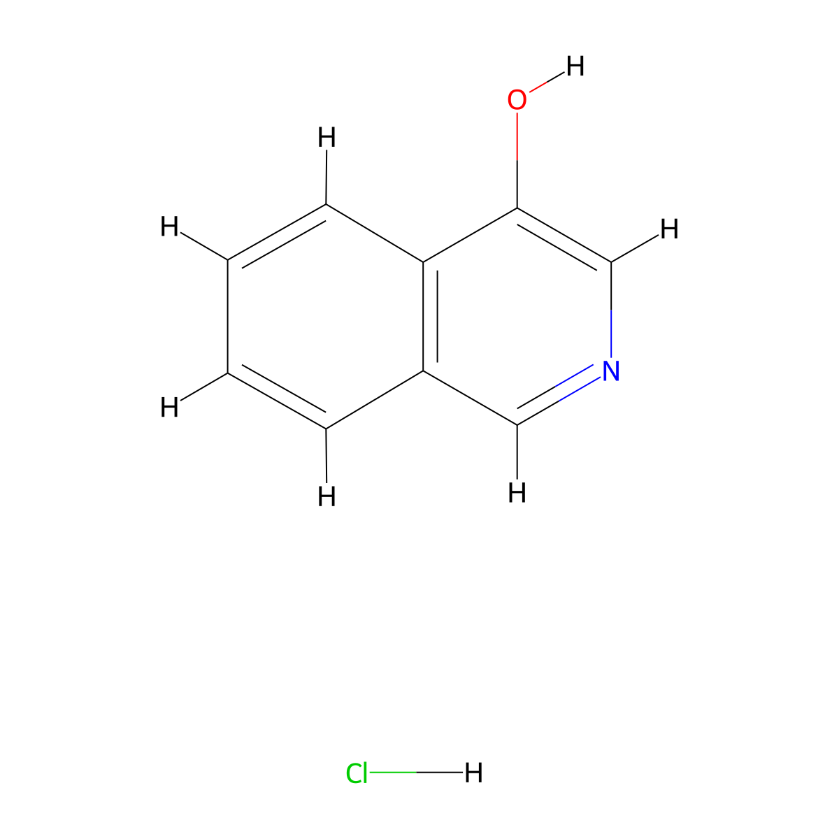 Isoquinolin-4-ol hydrochloride molecular structure, CAS 15365-53-4