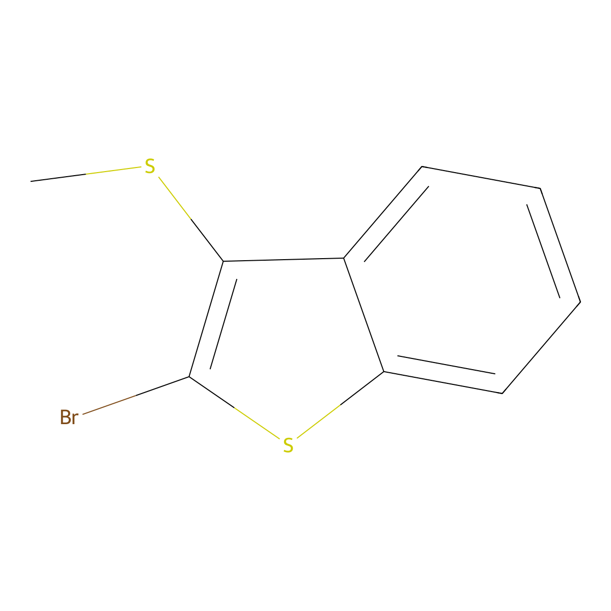 Benzo[b]thiophene, 2-bromo-3-(methylthio)- molecular structure, CAS 1536530-06-9