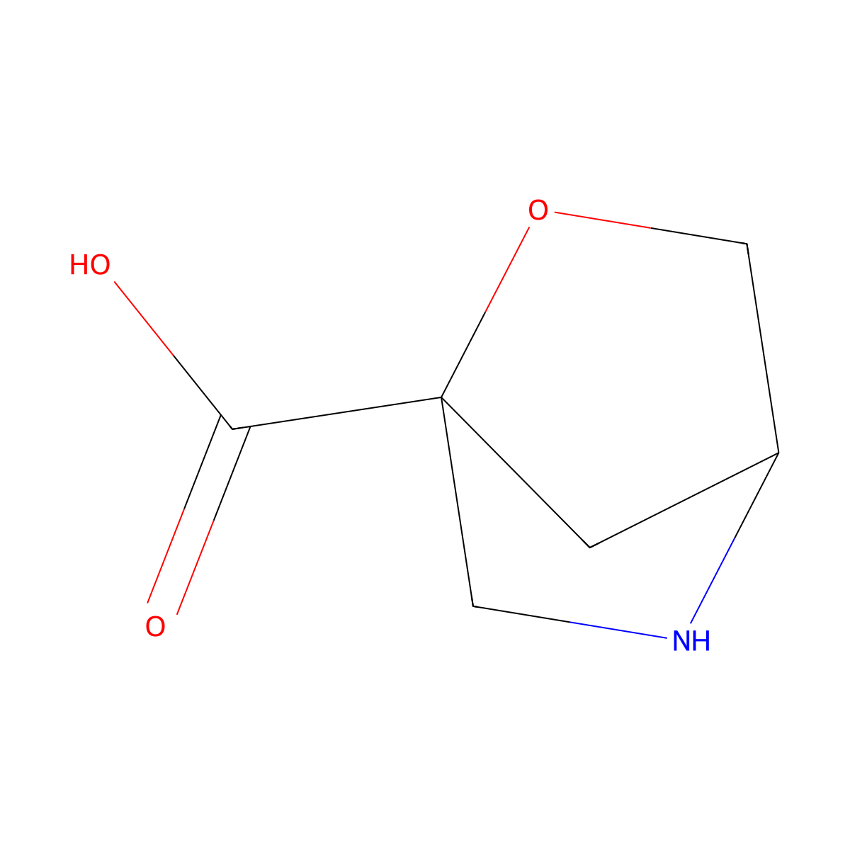2-Oxa-5-azabicyclo[2.2.1]heptane-1-carboxylic acid molecular structure, CAS 1536532-38-3