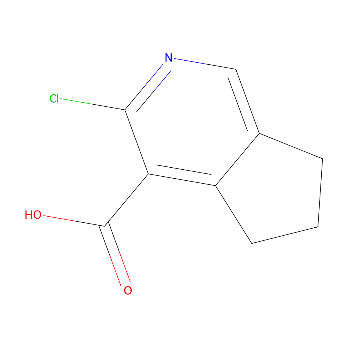 3-chloro-5H,6H,7H-cyclopenta[c]pyridine-4-carboxylic acid molecular structure, CAS 1536535-29-1