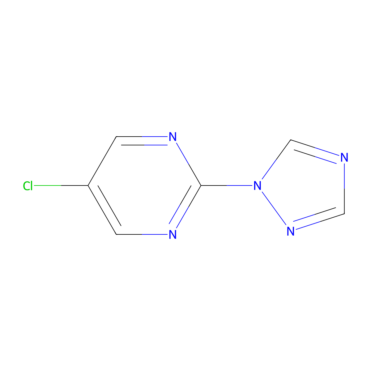 5-chloro-2-(1H-1,2,4-triazol-1-yl)pyrimidine molecular structure, CAS 1536558-91-4