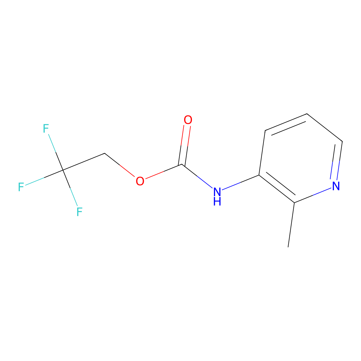 2,2,2-trifluoroethyl N-(2-methylpyridin-3-yl)carbamate molecular structure, CAS 1536559-26-8