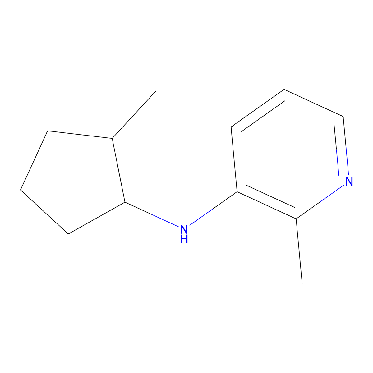 2-methyl-N-(2-methylcyclopentyl)pyridin-3-amine molecular structure, CAS 1536572-45-8