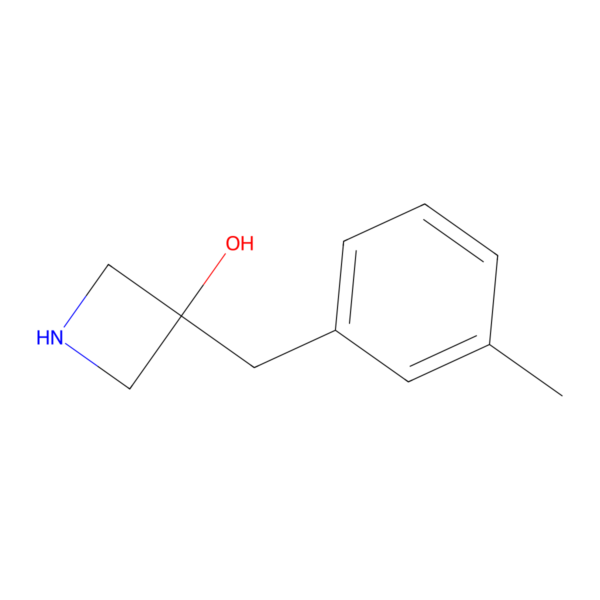 3-(3-Methylbenzyl)azetidin-3-ol molecular structure, CAS 1536573-72-4