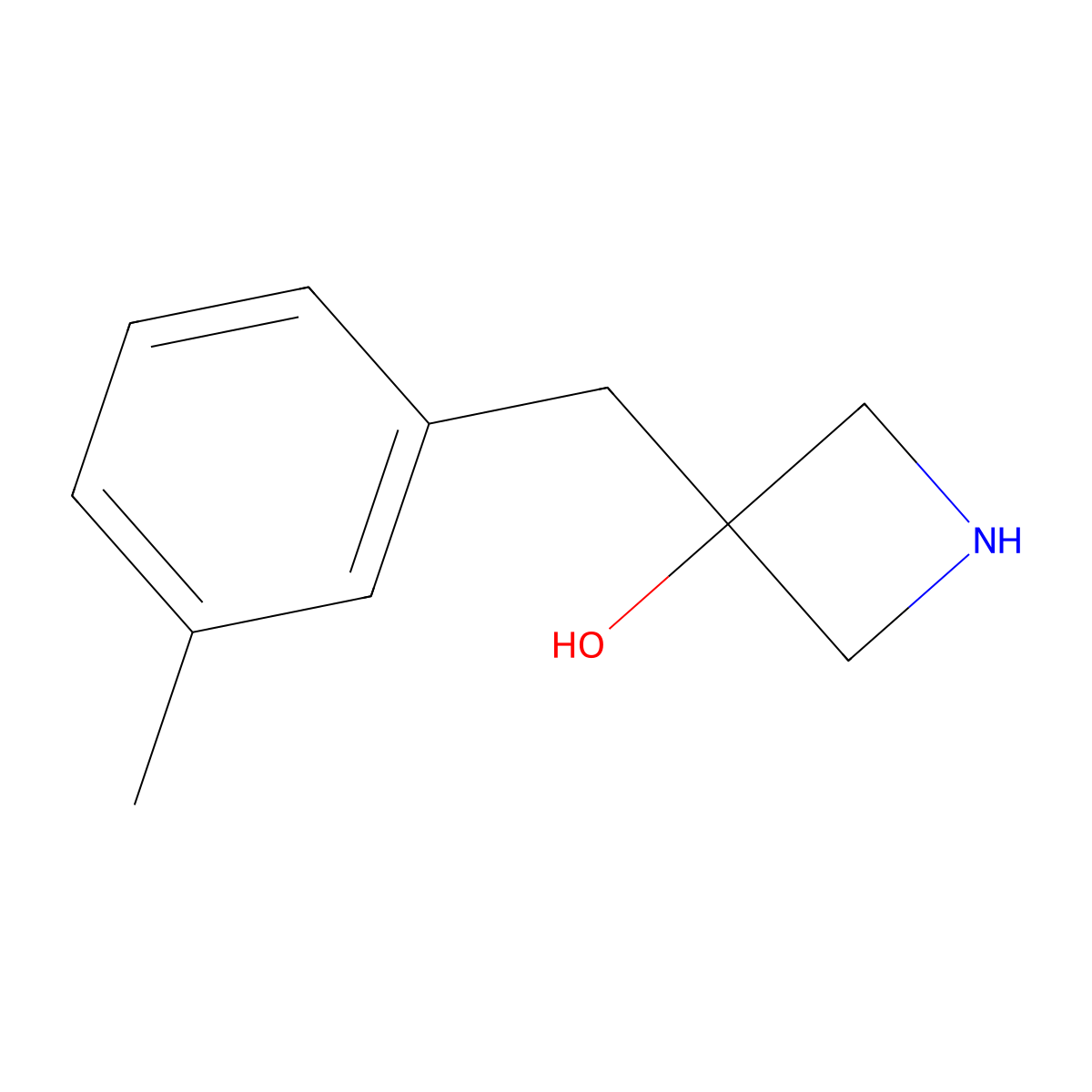 3-(3-Methylbenzyl)azetidin-3-ol molecular structure, CAS 1536573-72-4