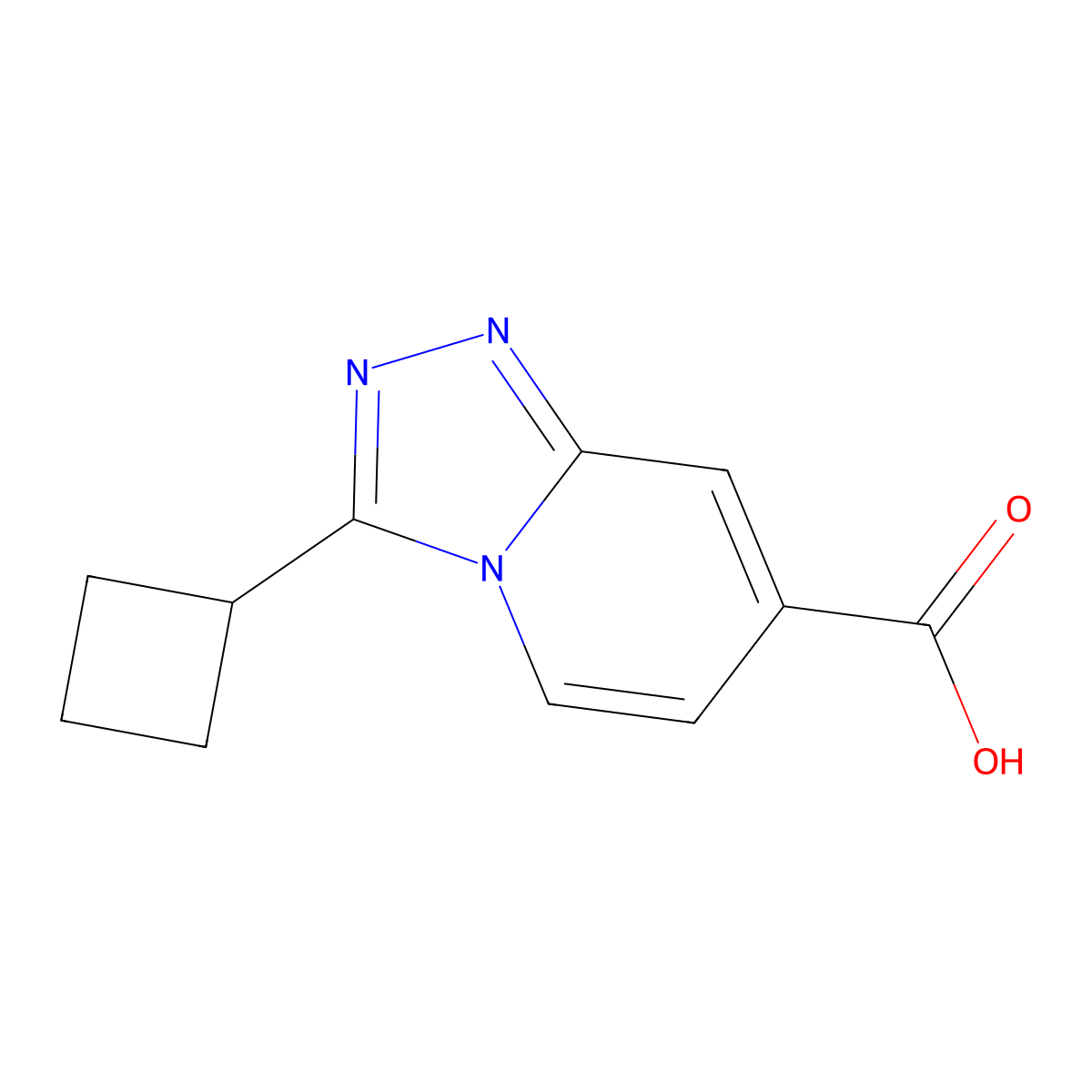 3-Cyclobutyl-[1,2,4]triazolo[4,3-a]pyridine-7-carboxylic acid molecular structure, CAS 1536581-96-0