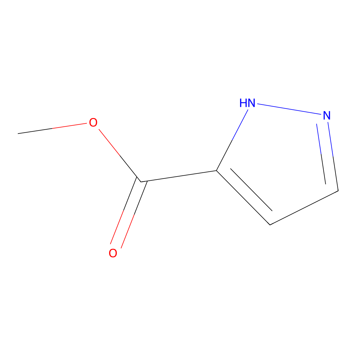 Methyl 1H-pyrazole-3-carboxylate molecular structure, CAS 15366-34-4