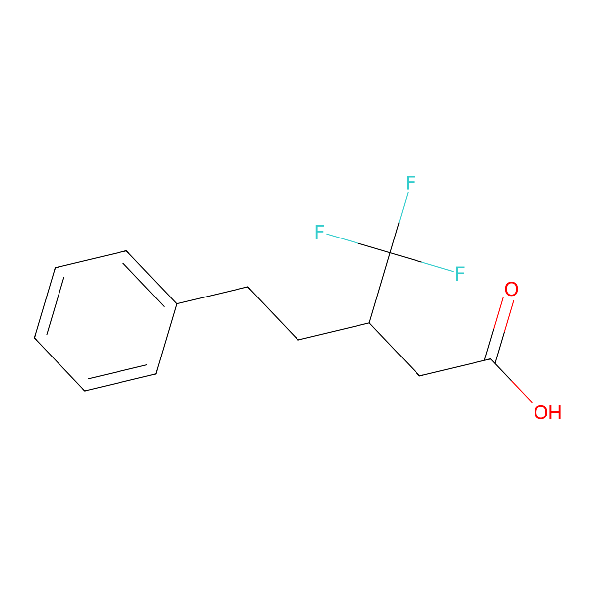 5-Phenyl-3-(trifluoromethyl)pentanoic acid molecular structure, CAS 1536639-68-5