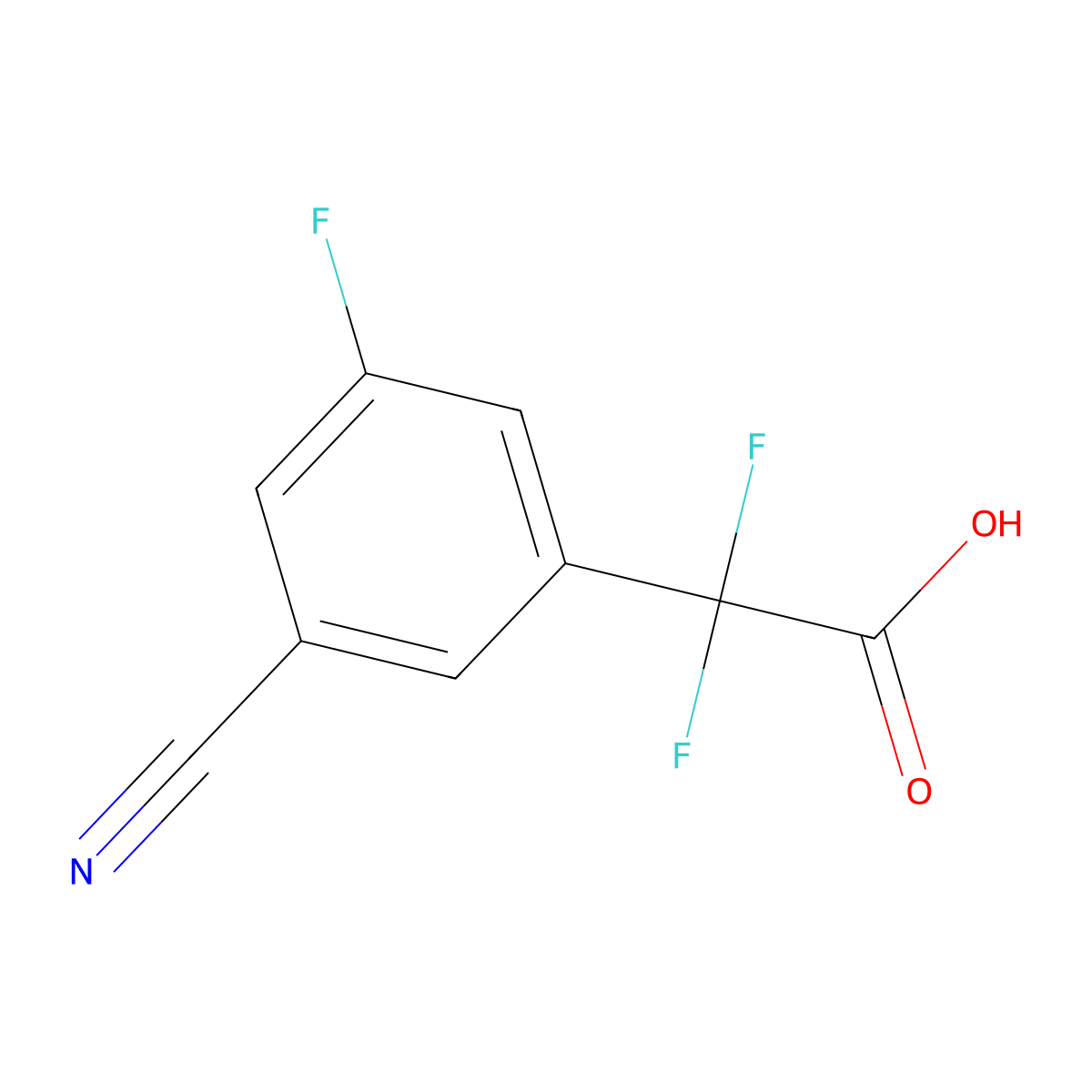 2-(3-Cyano-5-fluorophenyl)-2,2-difluoroacetic acid molecular structure, CAS 1536650-65-3