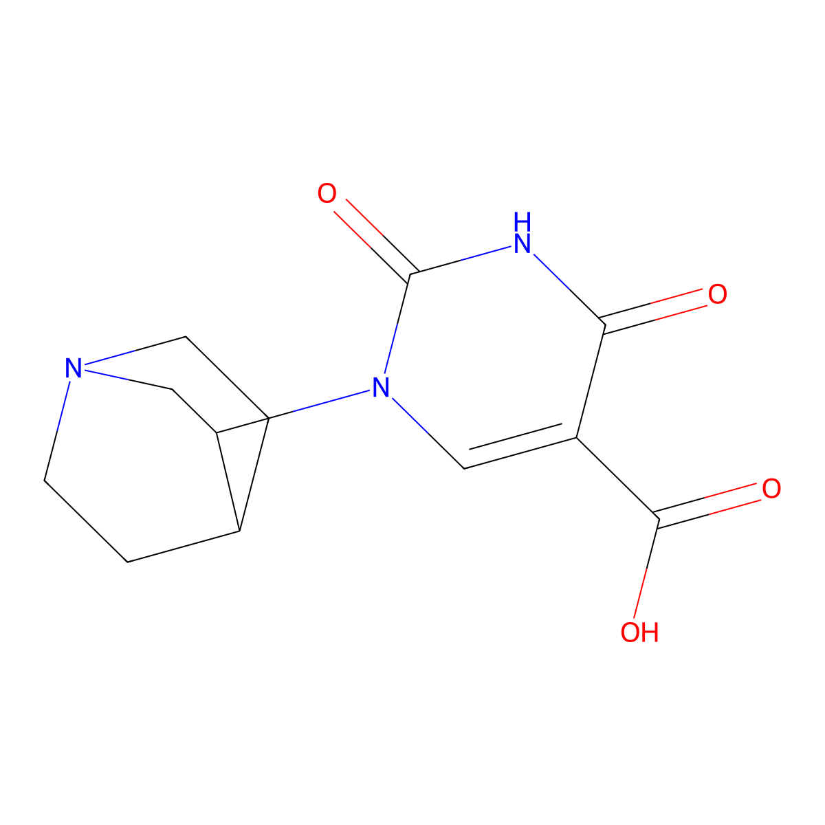 1-{1-Azabicyclo[2.2.2]octan-3-yl}-2,4-dioxo-1,2,3,4-tetrahydropyrimidine-5-carboxylic acid molecular structure, CAS 1536655-54-5