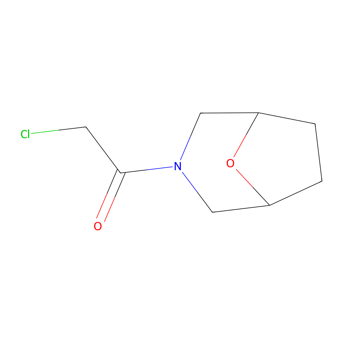 2-Chloro-1-{8-oxa-3-azabicyclo[3.2.1]octan-3-yl}ethan-1-one molecular structure, CAS 1536660-99-7