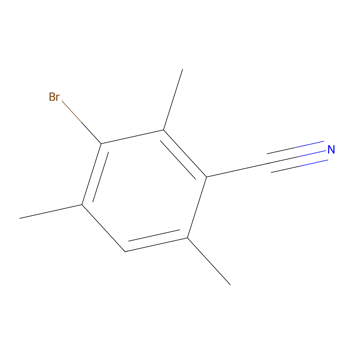 3-Bromo-2,4,6-trimethylbenZonitrile molecular structure, CAS 1536674-57-3