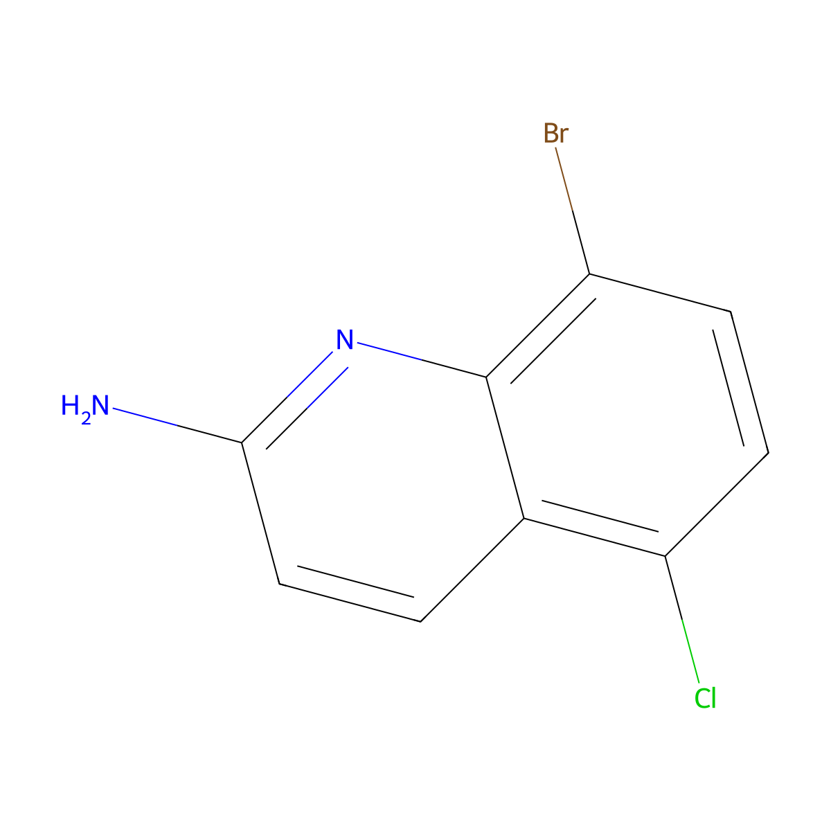 8-Bromo-5-chloroquinolin-2-amine molecular structure, CAS 1536689-50-5