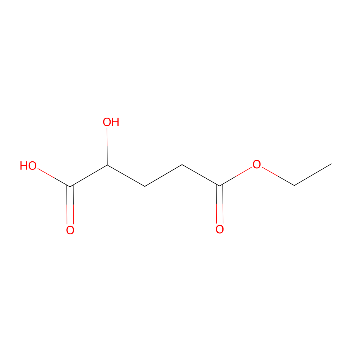 5-Ethoxy-2-hydroxy-5-oxopentanoic acid molecular structure, CAS 1536690-74-0