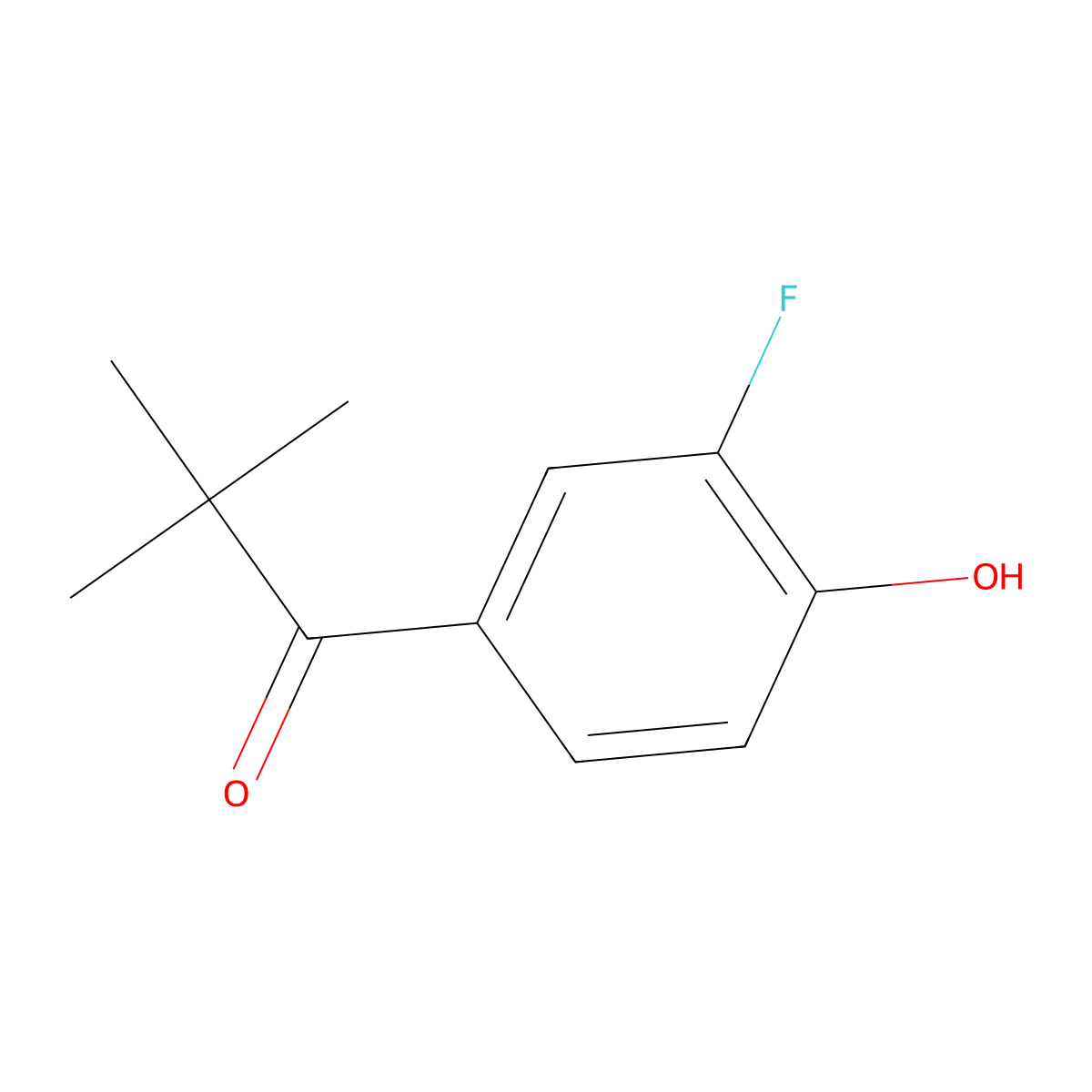 1-(3-Fluoro-4-hydroxyphenyl)-2,2-dimethylpropan-1-one molecular structure, CAS 1536699-46-3