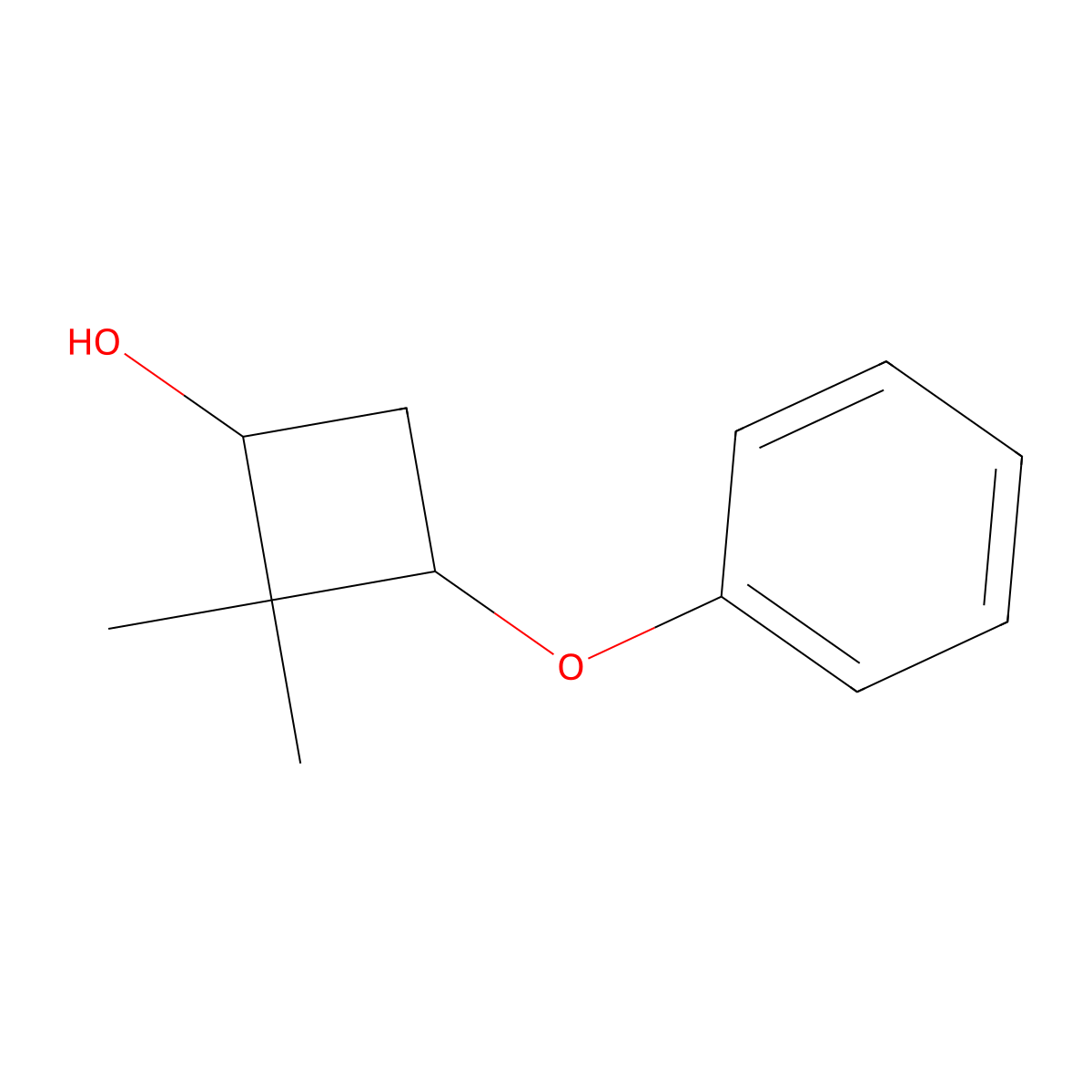 2,2-Dimethyl-3-phenoxycyclobutan-1-ol molecular structure, CAS 1536707-32-0