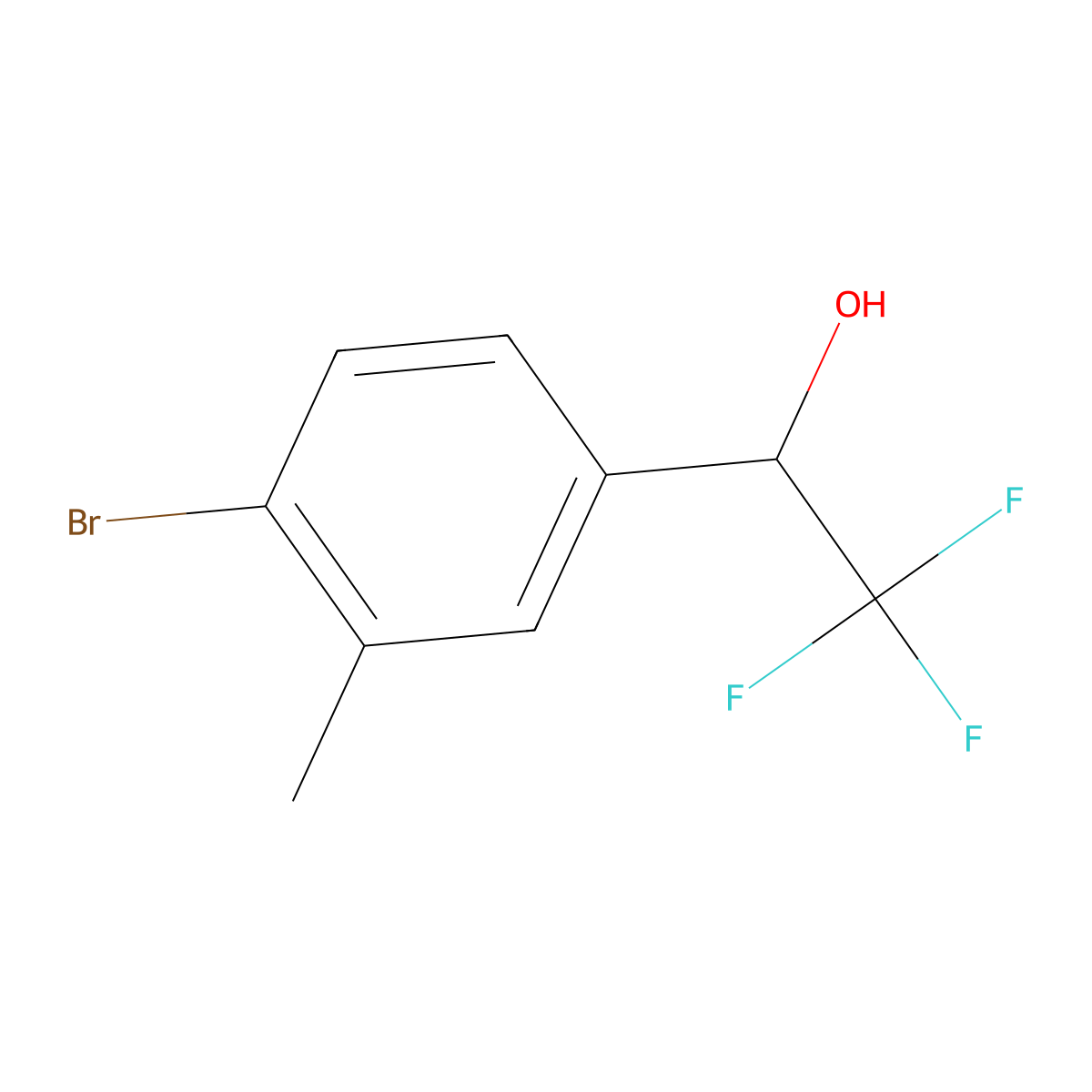1-(4-Bromo-3-methylphenyl)-2,2,2-trifluoroethan-1-ol molecular structure, CAS 1536707-43-3