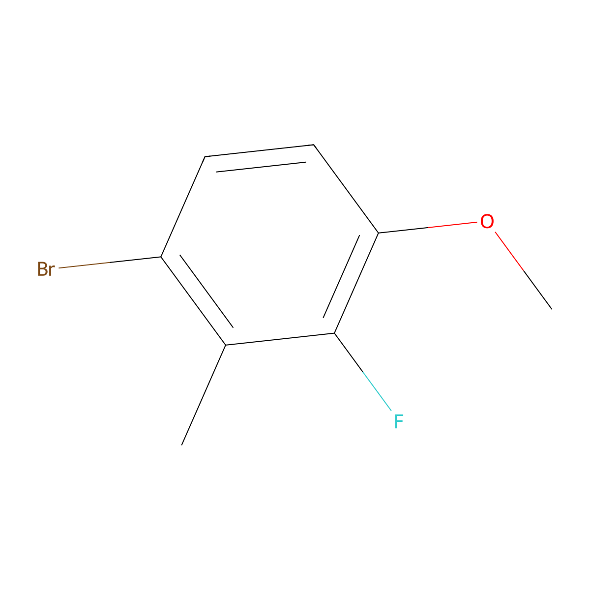 1-Bromo-3-fluoro-4-methoxy-2-methylbenzene molecular structure, CAS 1536714-74-5