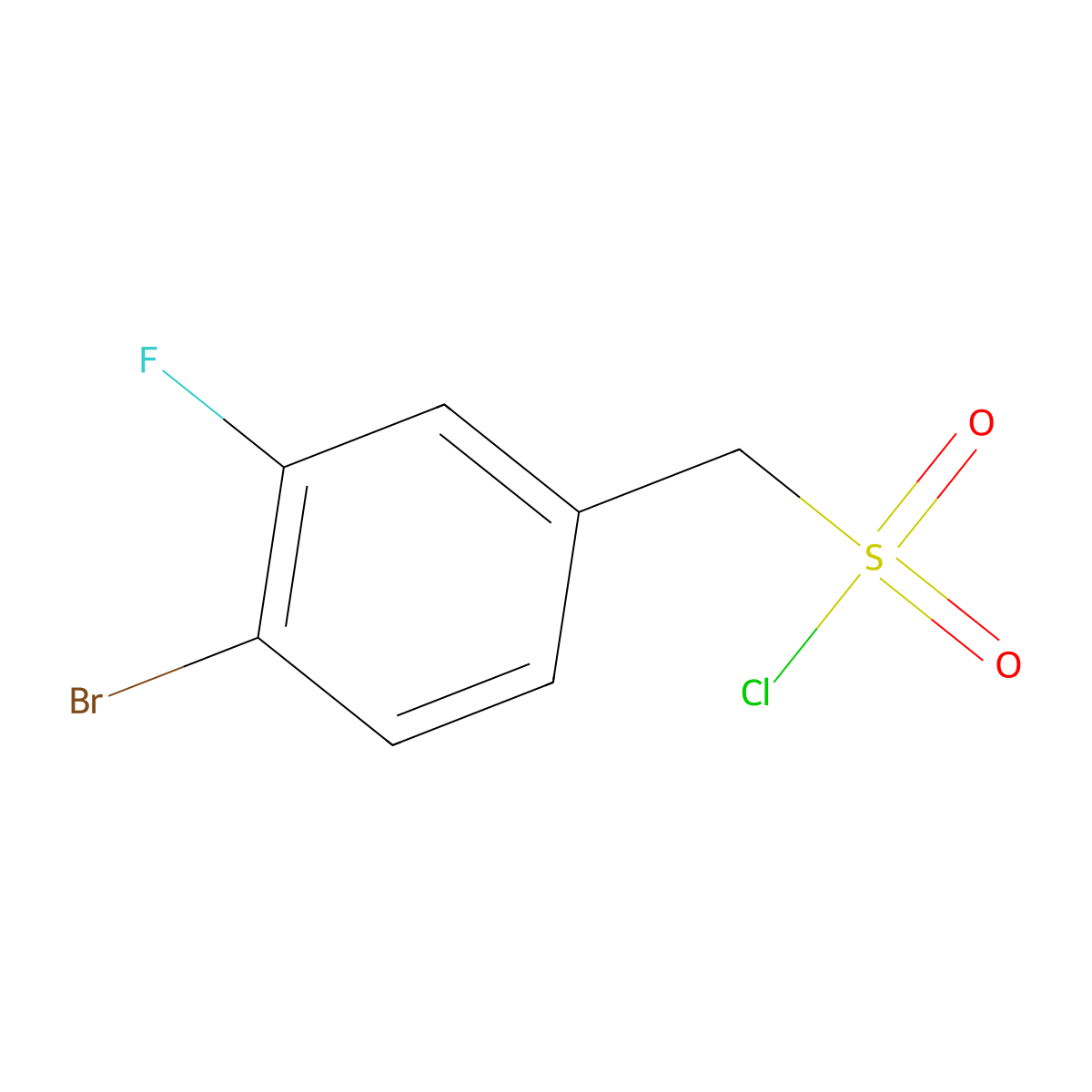 (4-Bromo-3-fluorophenyl)methanesulfonyl chloride molecular structure, CAS 1536732-85-0