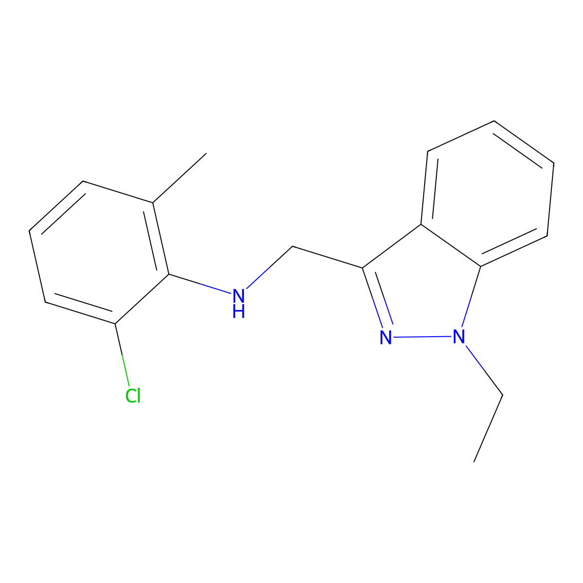 2-Chloro-N-[(1-ethyl-1H-indazol-3-yl)methyl]-6-methylaniline molecular structure, CAS 1536732-86-1