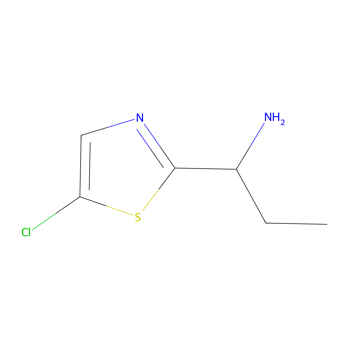 1-(5-Chloro-1,3-thiazol-2-yl)propan-1-amine molecular structure, CAS 1536732-87-2