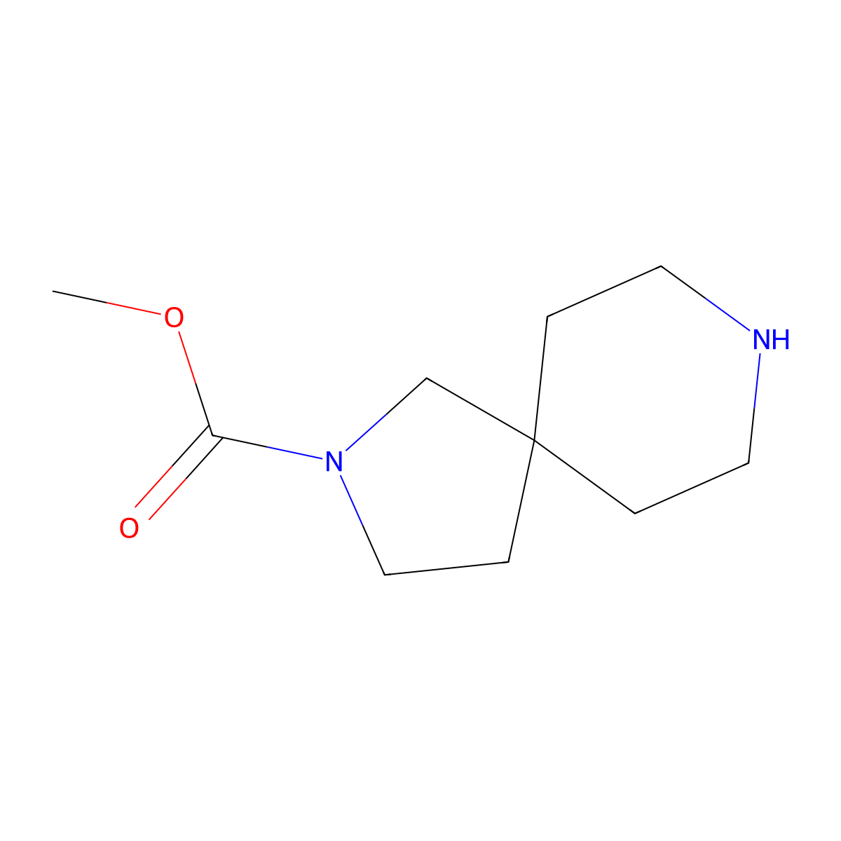 Methyl 2,8-diazaspiro[4.5]decane-2-carboxylate molecular structure, CAS 1536740-68-7