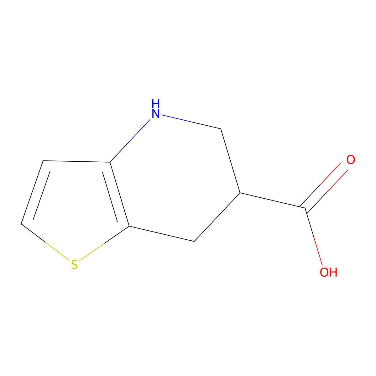 4H,5H,6H,7H-thieno[3,2-b]pyridine-6-carboxylic acid molecular structure, CAS 1536742-01-4