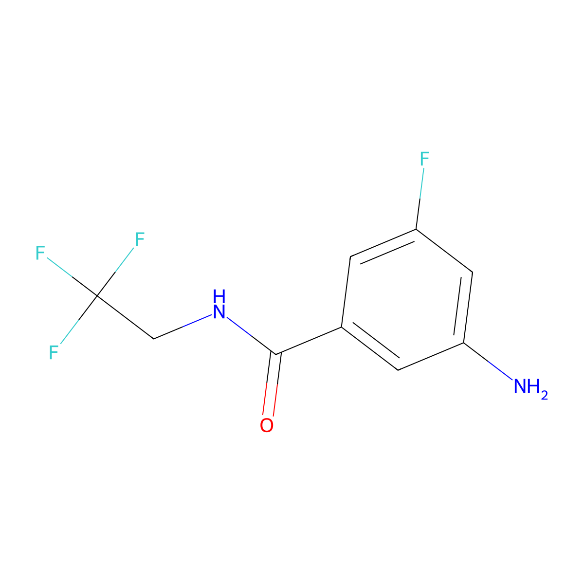 3-Amino-5-fluoro-N-(2,2,2-trifluoroethyl)benzamide molecular structure, CAS 1536748-94-3