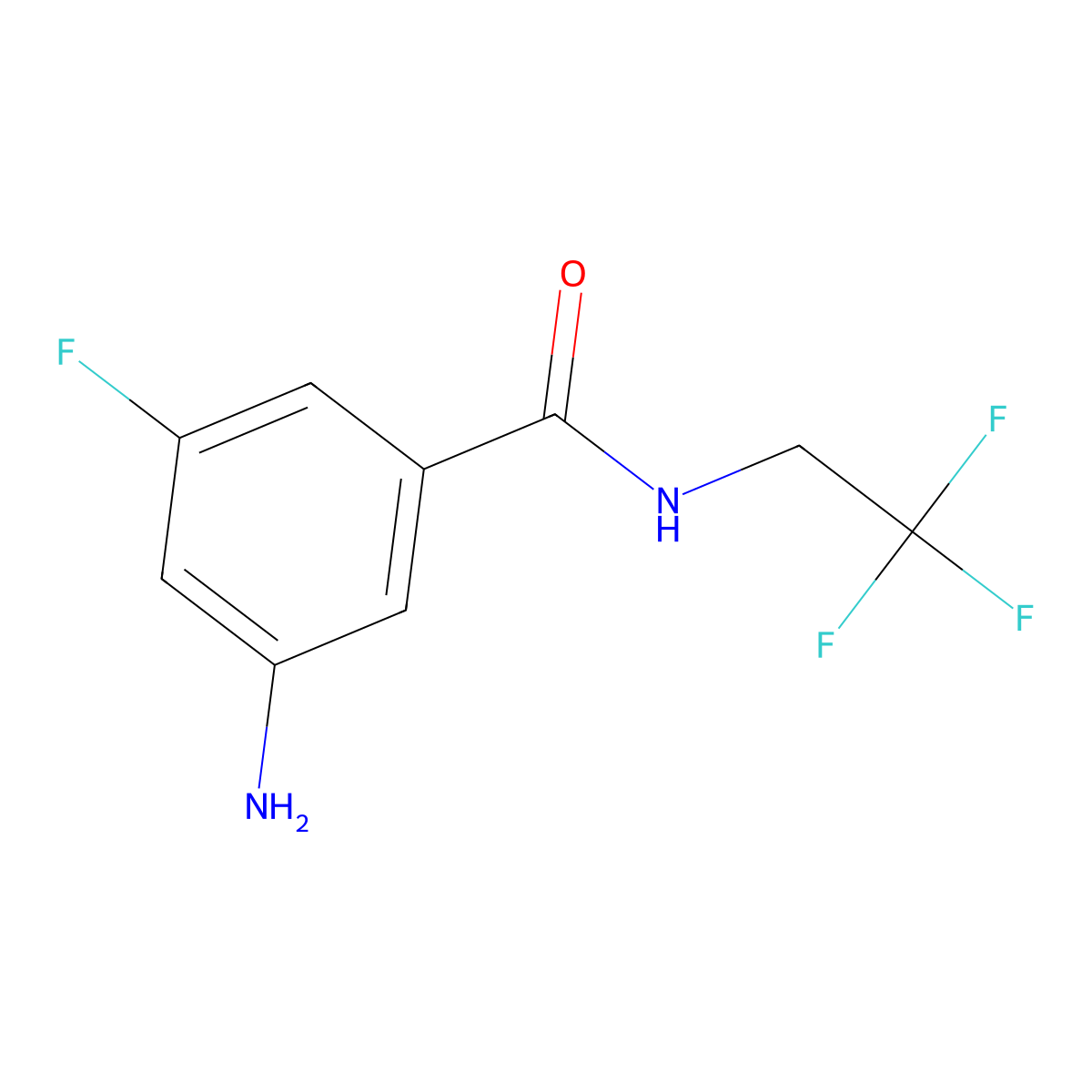 3-Amino-5-fluoro-N-(2,2,2-trifluoroethyl)benzamide molecular structure, CAS 1536748-94-3