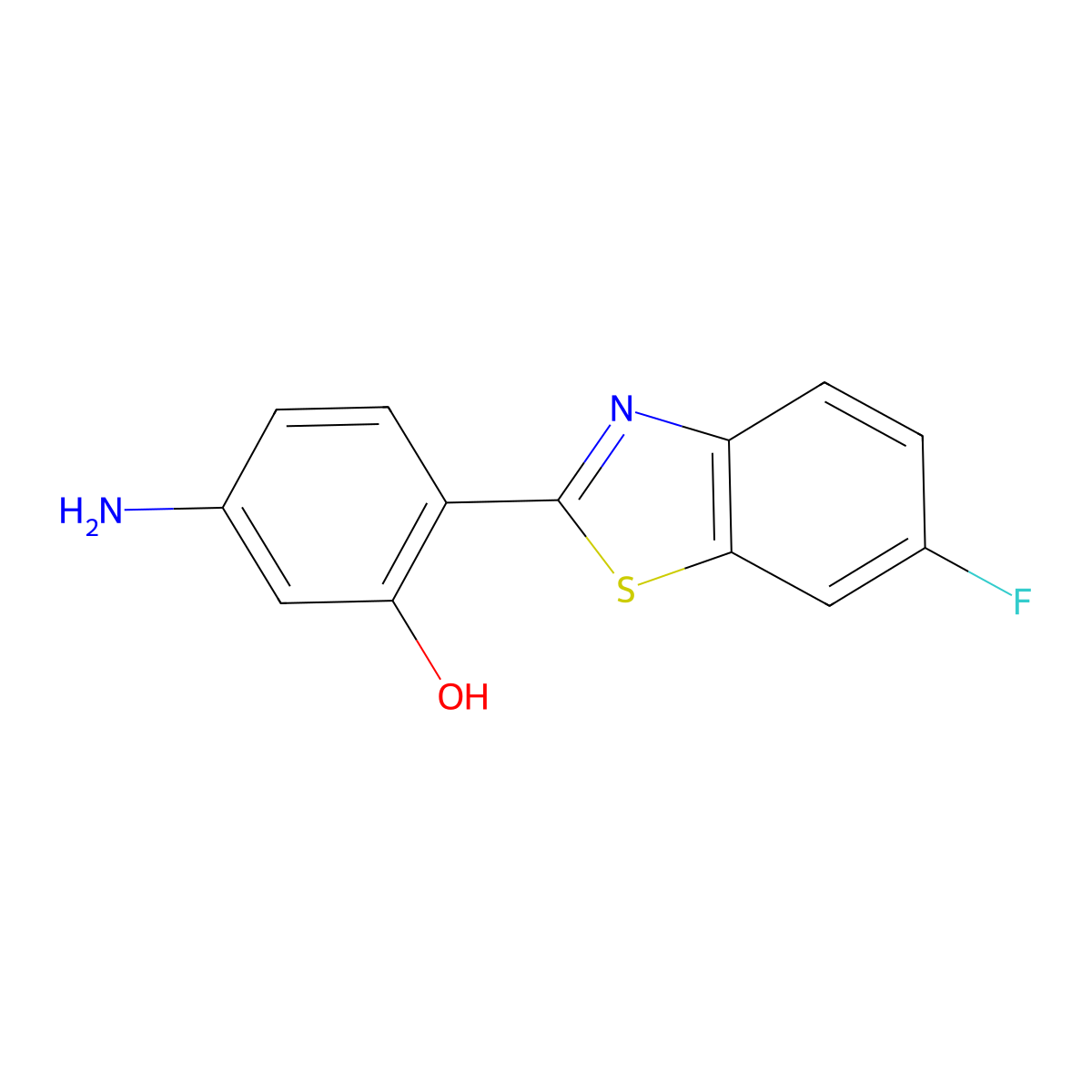 5-Amino-2-(6-fluoro-1,3-benzothiazol-2-yl)phenol molecular structure, CAS 1536750-41-0