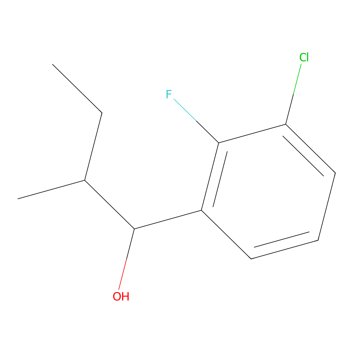 1-(3-Chloro-2-fluorophenyl)-2-methylbutan-1-ol molecular structure, CAS 1536756-79-2
