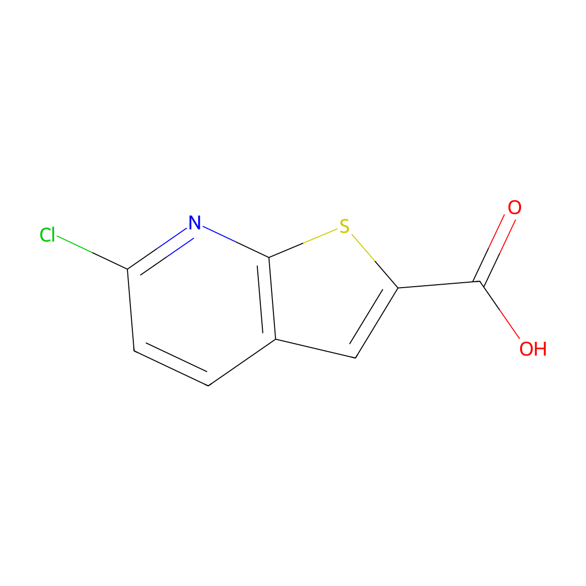 6-Chlorothieno(2,3-b)pyridine-2-carboxylic acid molecular structure, CAS 1536794-94-1