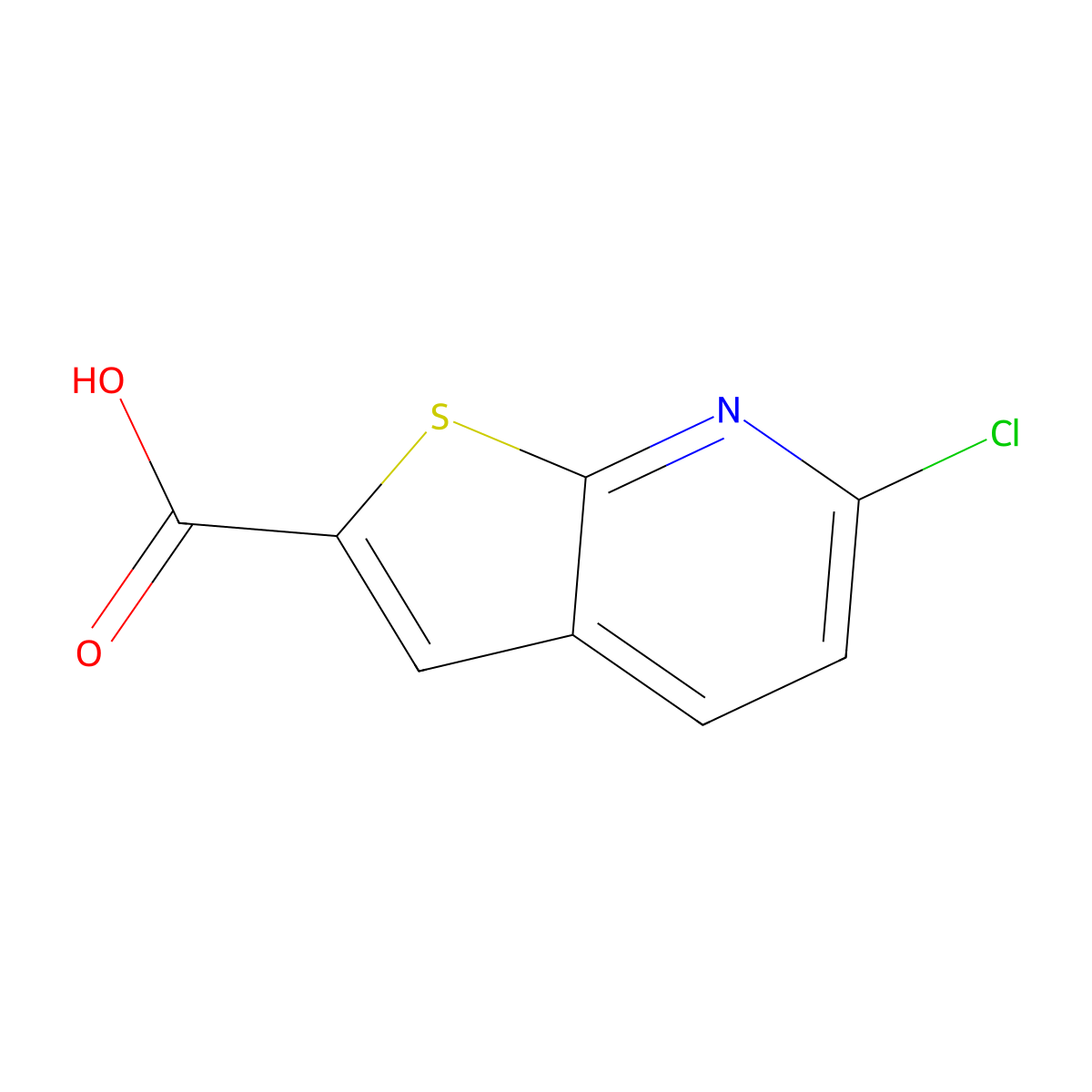 6-Chlorothieno(2,3-b)pyridine-2-carboxylic acid molecular structure, CAS 1536794-94-1