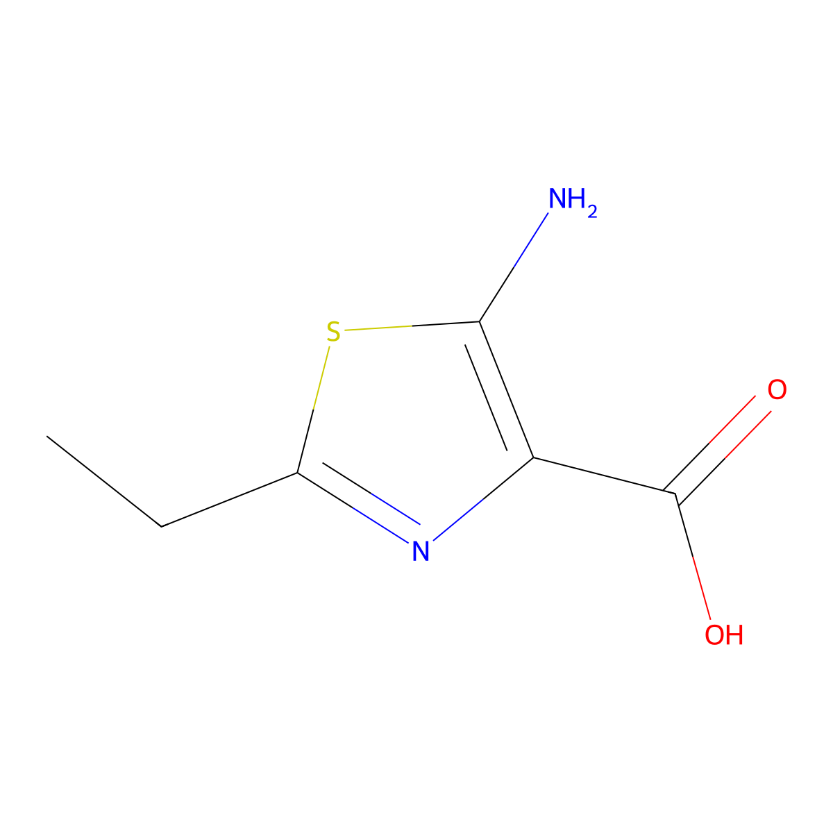 5-Amino-2-ethyl-1,3-thiazole-4-carboxylic acid molecular structure, CAS 1536796-62-9