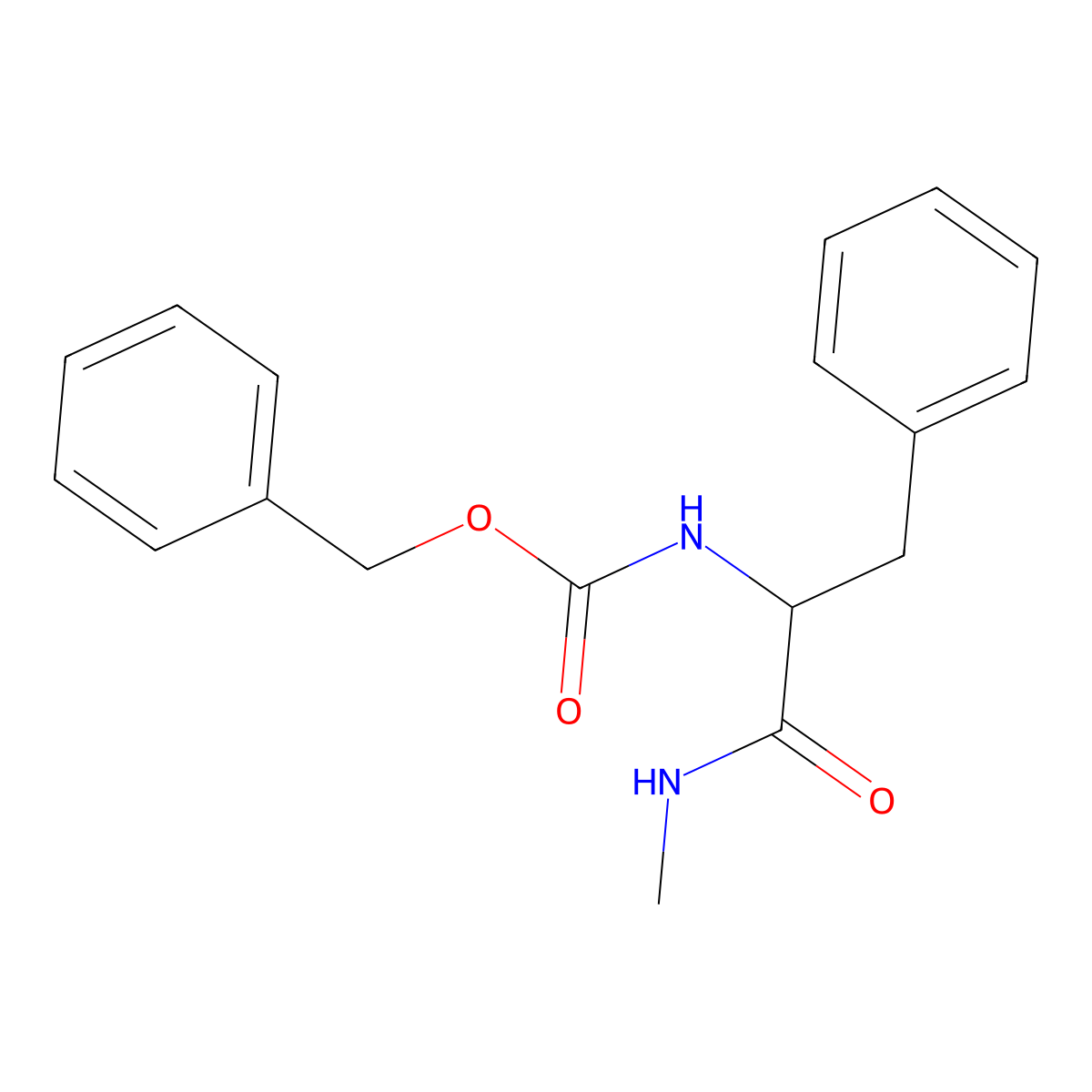 Benzyl N-[(1S)-1-(methylcarbamoyl)-2-phenylethyl]carbamate molecular structure, CAS 15368-72-6
