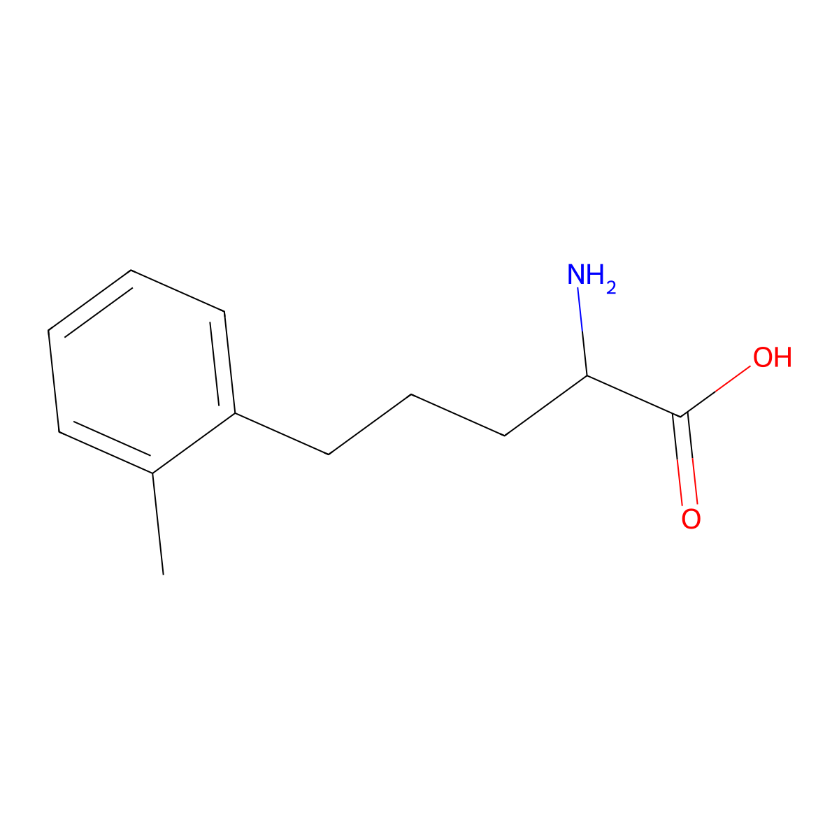 2-Amino-5-(2-methylphenyl)pentanoic acid molecular structure, CAS 1536807-22-3