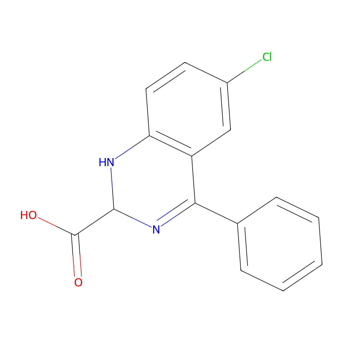 6-Chloro-4-phenyl-1,2-dihydroquinazoline-2-carboxylic acid molecular structure, CAS 153681-82-4