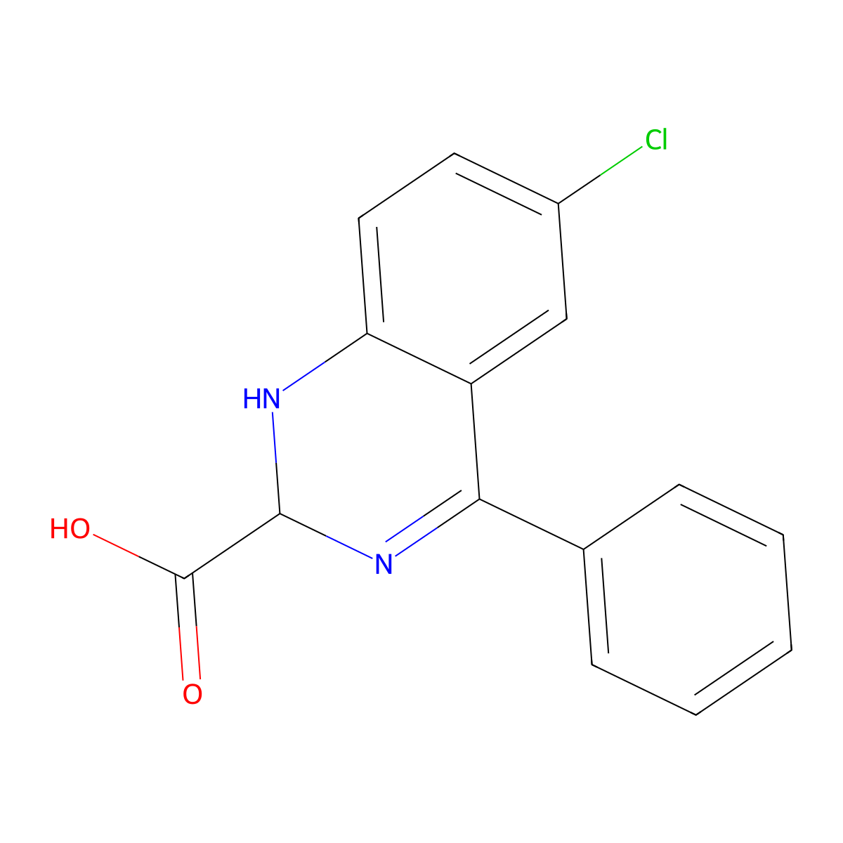6-Chloro-4-phenyl-1,2-dihydroquinazoline-2-carboxylic acid molecular structure, CAS 153681-82-4