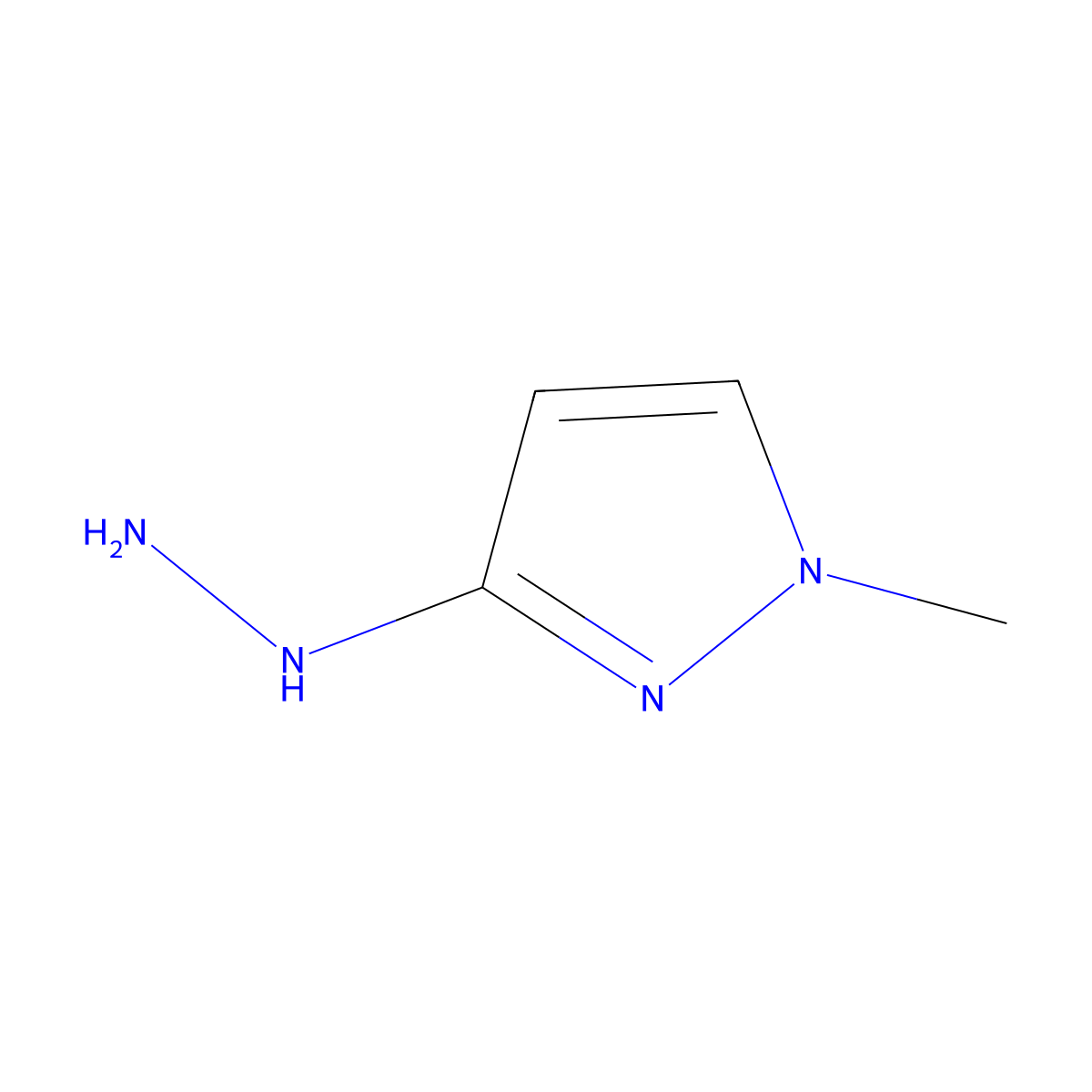 3-hydrazinyl-1-methyl-1H-pyrazole molecular structure, CAS 1536814-41-1