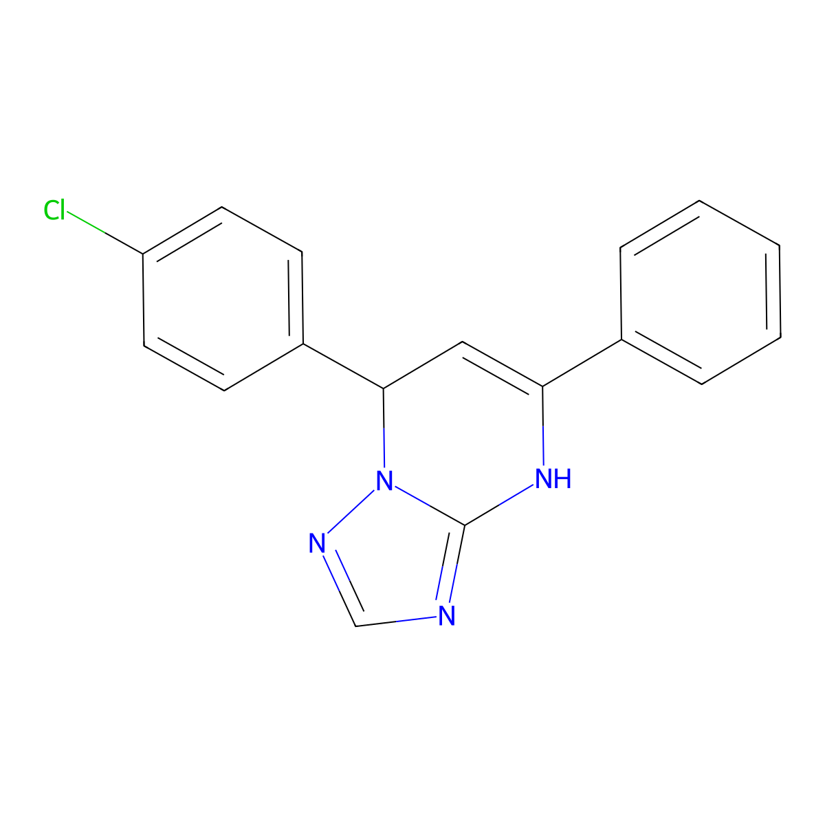 7-(4-Chlorophenyl)-5-phenyl-4,7-dihydro[1,2,4]triazolo[1,5-a]pyrimidine molecular structure, CAS 153682-17-8
