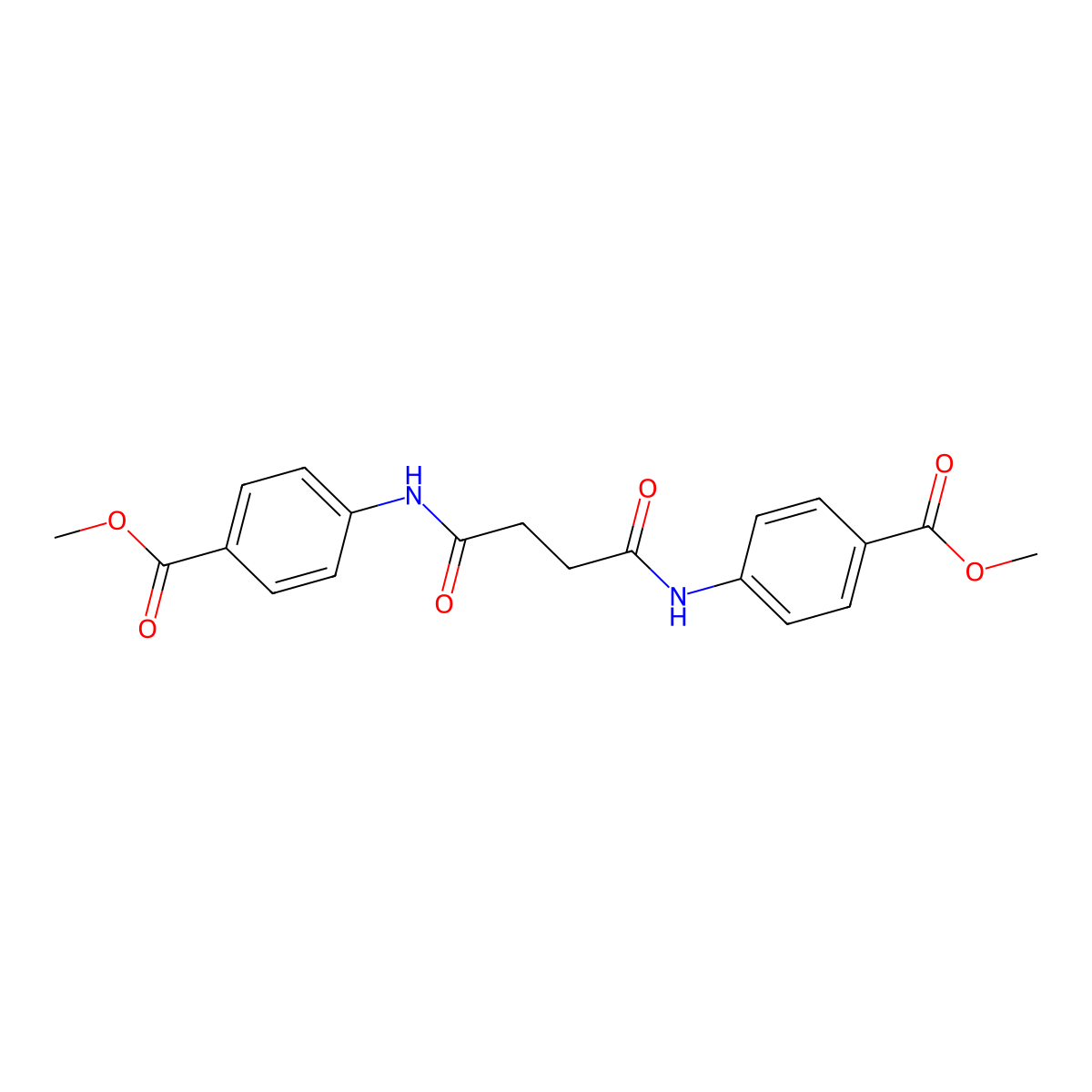 Methyl 4-[[4-(4-methoxycarbonylanilino)-4-oxobutanoyl]amino]benzoate molecular structure, CAS 153682-31-6