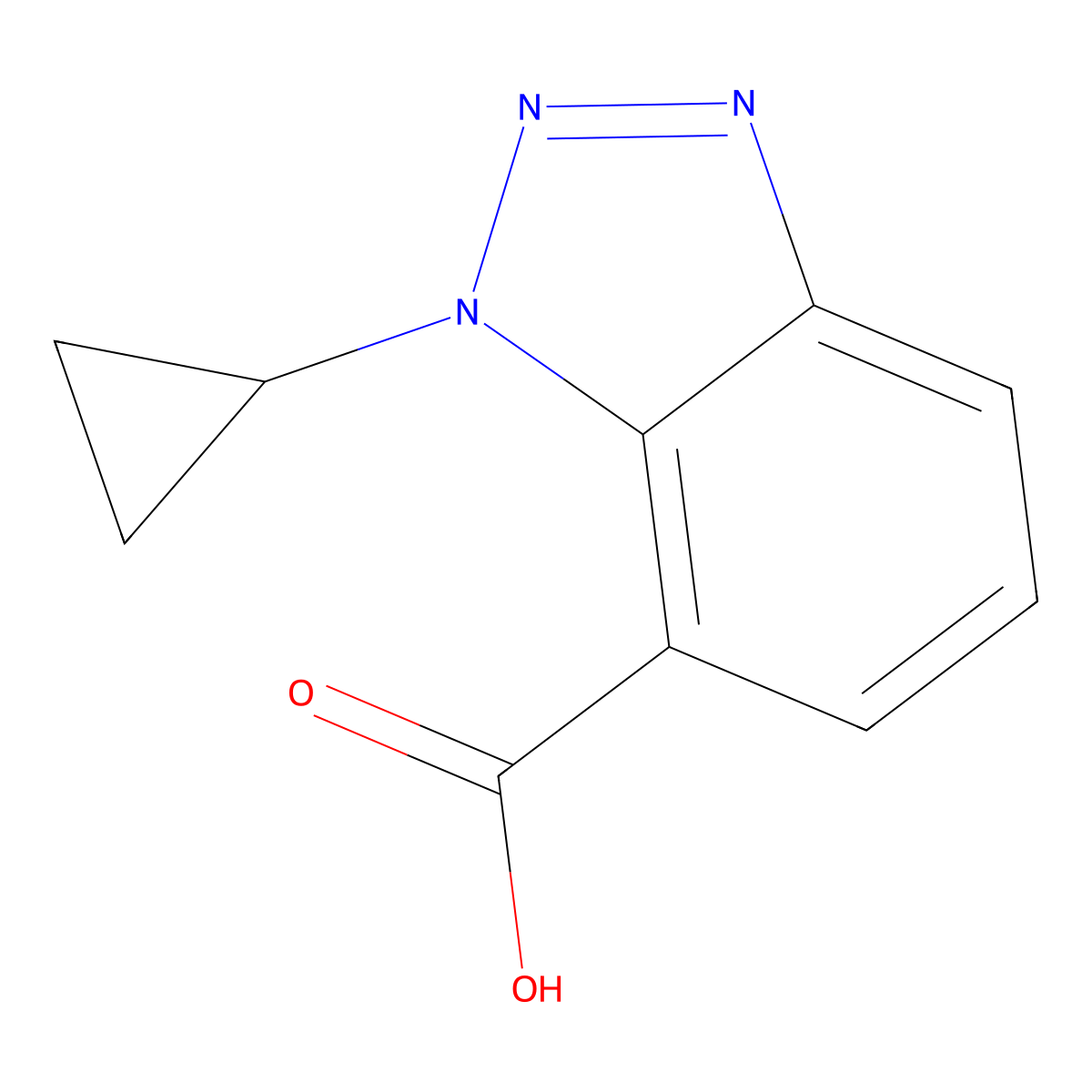 1-cyclopropyl-1H-1,2,3-benzotriazole-7-carboxylic acid molecular structure, CAS 1536822-38-4