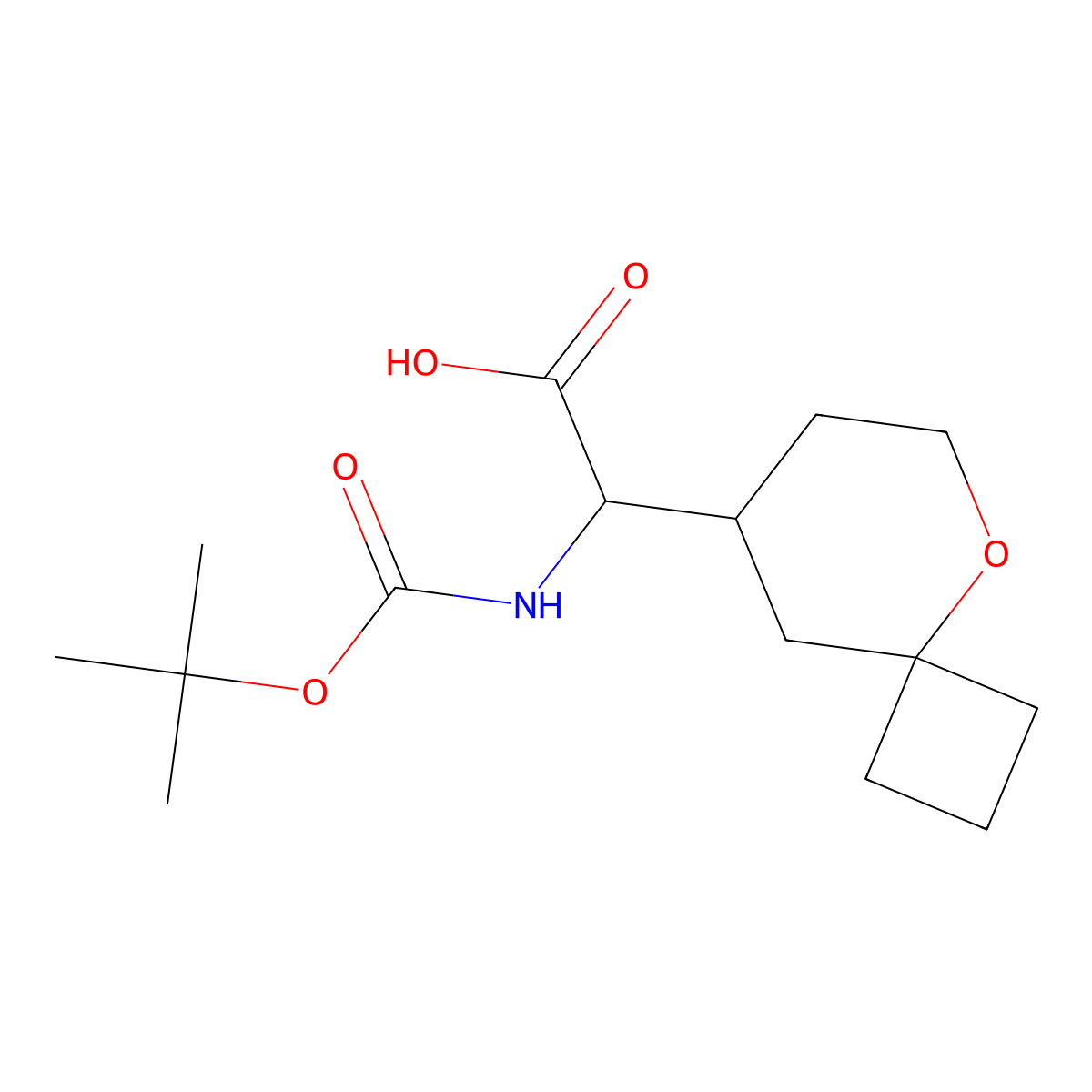 2-{[(Tert-butoxy)carbonyl]amino}-2-{5-oxaspiro[3.5]nonan-8-yl}acetic acid molecular structure, CAS 1536830-28-0
