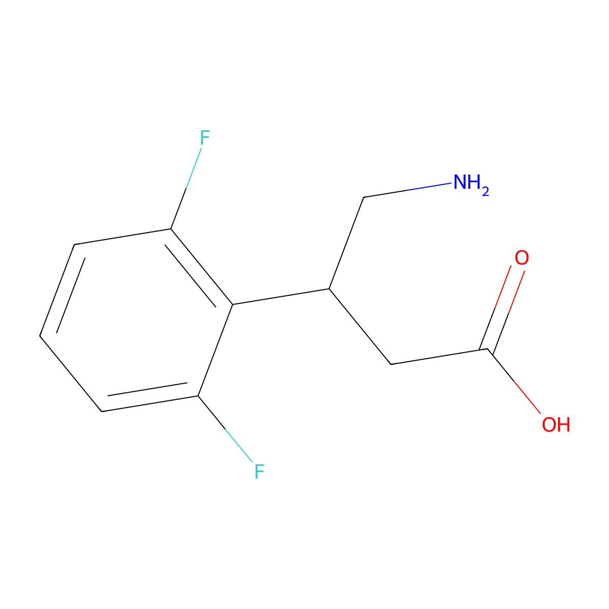 4-Amino-3-(2,6-difluorophenyl)butanoic acid molecular structure, CAS 1536838-17-1