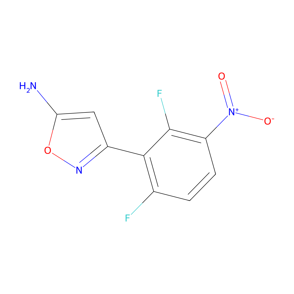 3-(2,6-Difluoro-3-nitrophenyl)isoxazol-5-amine molecular structure, CAS 1536841-80-1