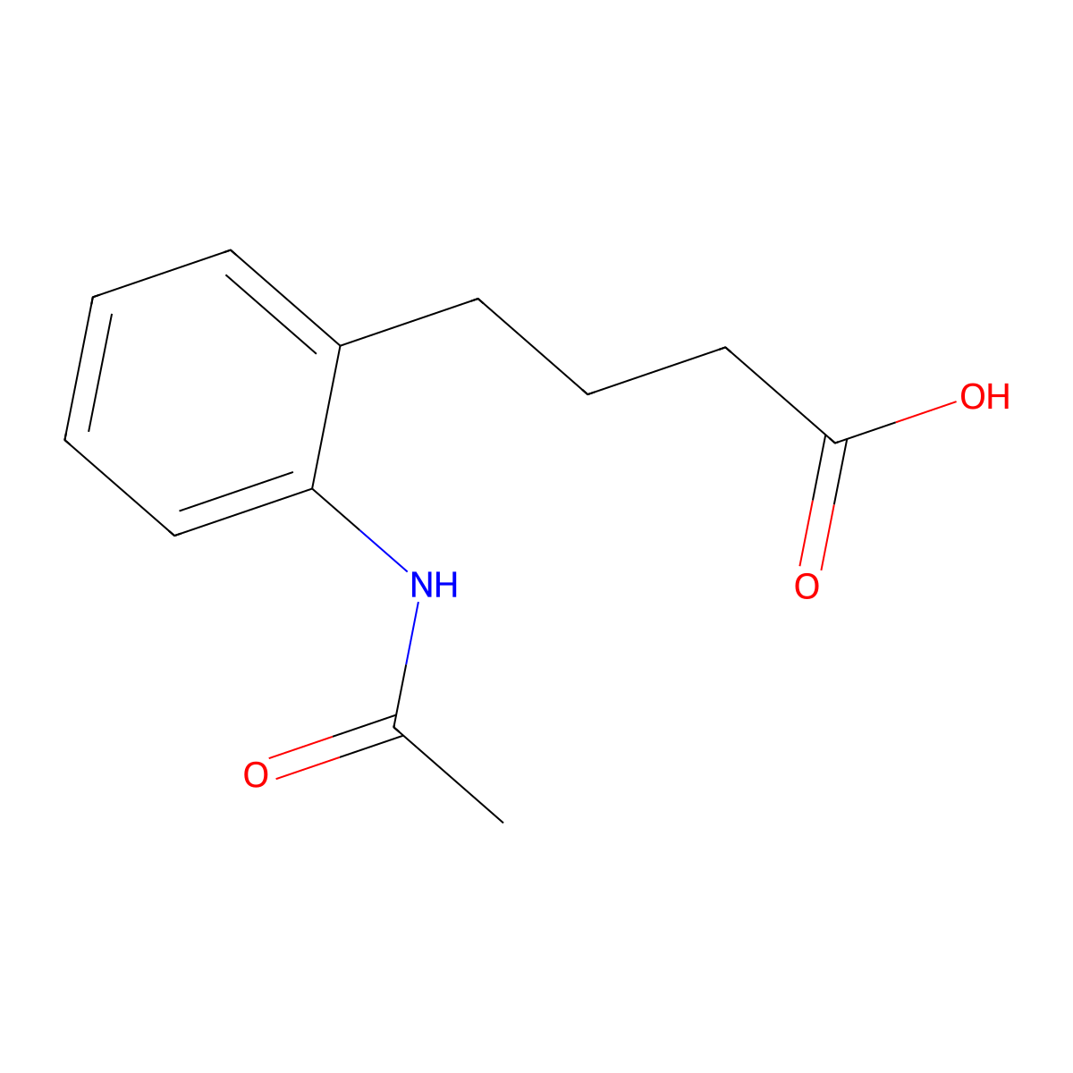 4-(2-Acetamidophenyl)butanoic acid molecular structure, CAS 153685-97-3