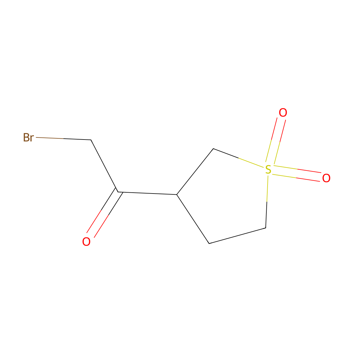 3-(2-Bromoacetyl)-1lambda6-thiolane-1,1-dione molecular structure, CAS 1536862-53-9