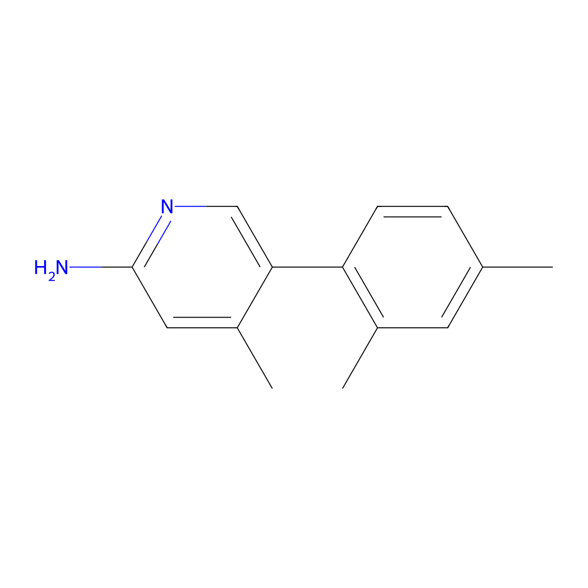 5-(2,4-Dimethylphenyl)-4-methyl-2-pyridinamine molecular structure, CAS 1536865-31-2
