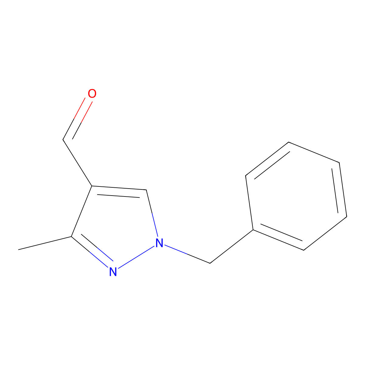 1-Benzyl-3-methyl-1h-pyrazole-4-carbaldehyde molecular structure, CAS 153687-32-2